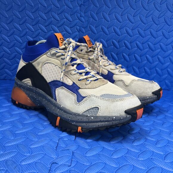 SNKR Project Mens Shoes Size 8.5 Sand Blue Suede Mid Top Casual Sneakers - Picture 6 of 11